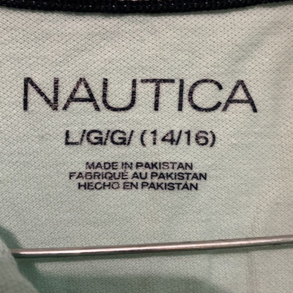 NWOT Nautica Collared T shirt Short sleeve 14/16 Large - Picture 4 of 7